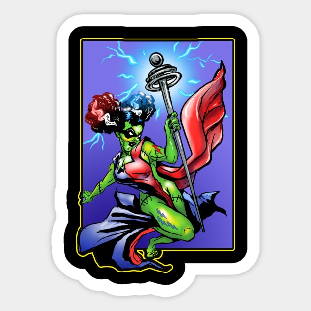 Harley Bride of Frankenstien Sticker by Biomek